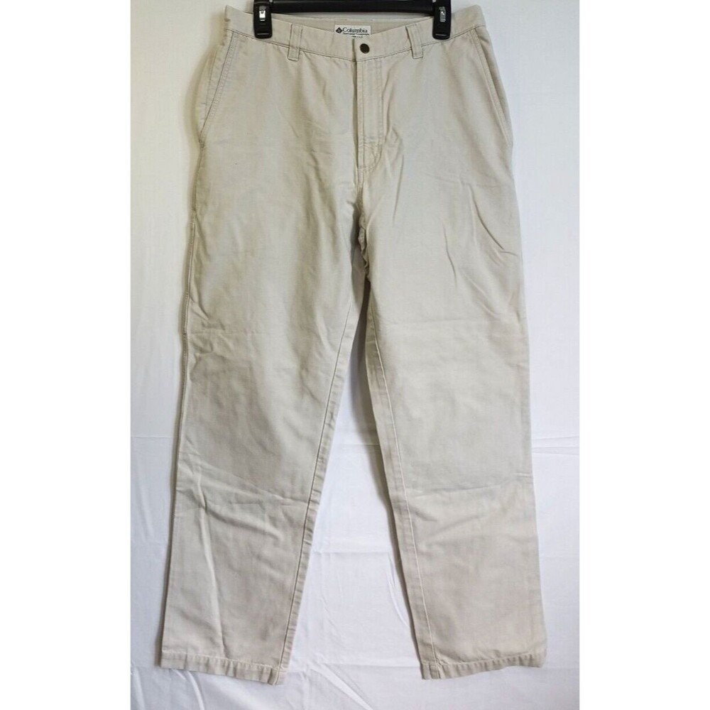 Columbia Stonewashed Granite Men's Chino Flat Front Pants 30x32 Canvas